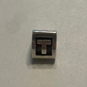 Pandora Sterling Silver T Charm